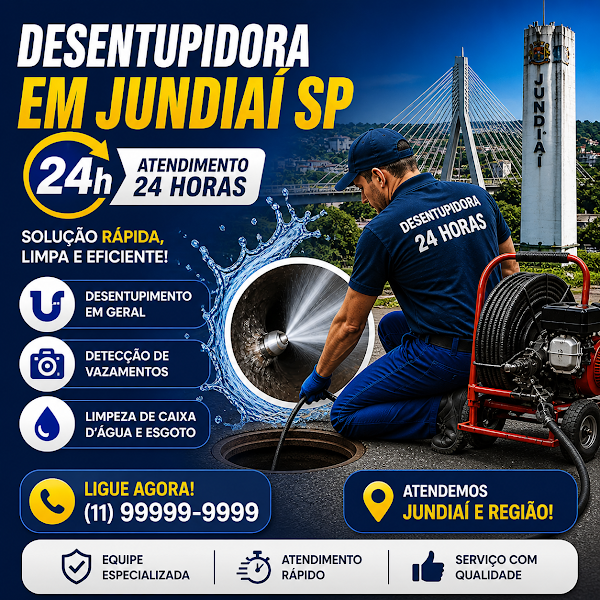 Desentupidora em Jundiaí SP 24h